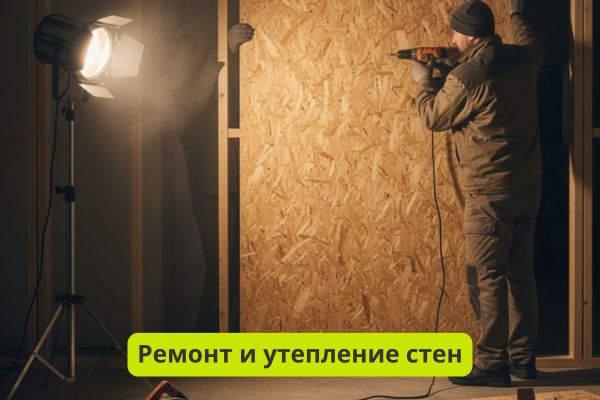 Ремонт и утепление стен ОСБ фото